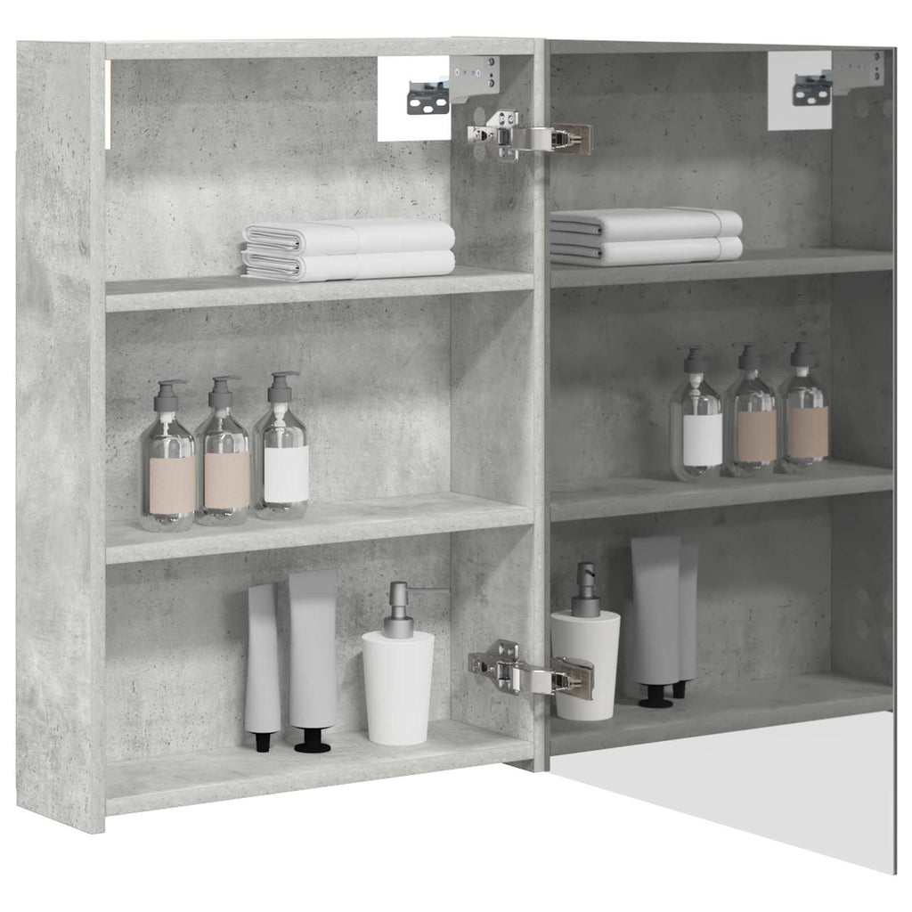 vidaXL Szafka z lustrem do łazienki Betonowy szary 50 x 14,5 x 70 cm