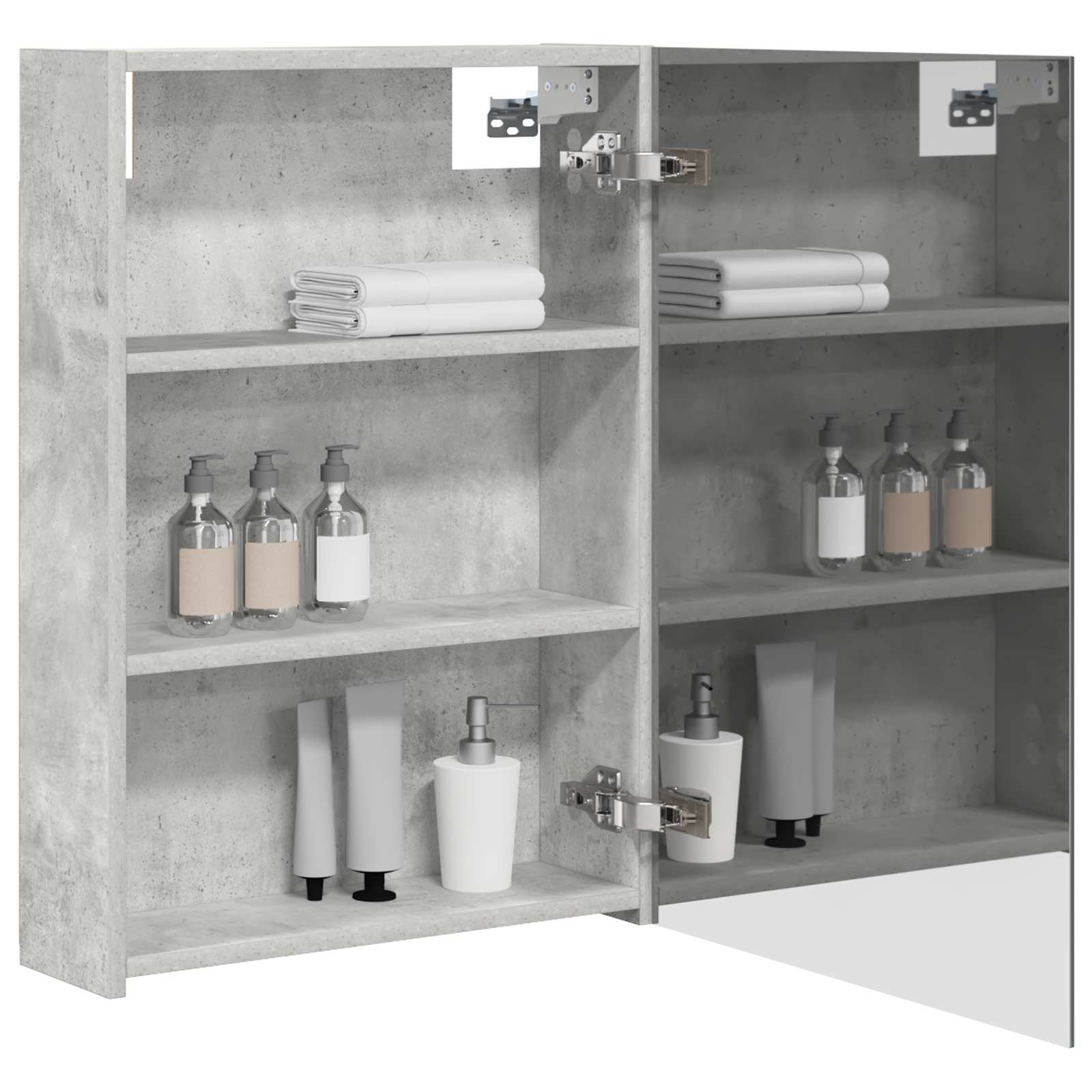 vidaXL Szafka z lustrem do łazienki Betonowy szary 50 x 14,5 x 70 cm