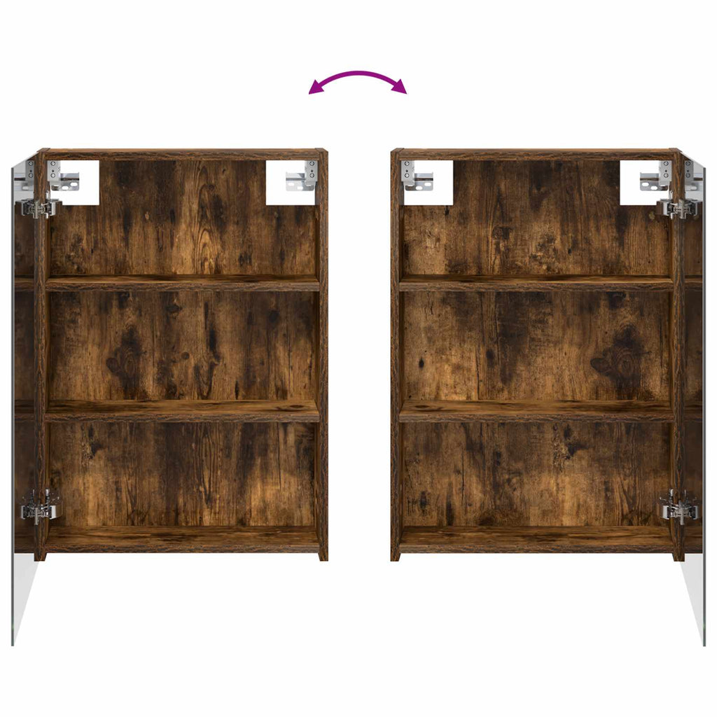 vidaXL Szafka z lustrem do łazienki Dąb wędzony 50 x 14,5 x 70 cm