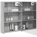 vidaXL Szafka z lustrem do łazienki Szary Sonoma 50 x 14,5 x 70 cm