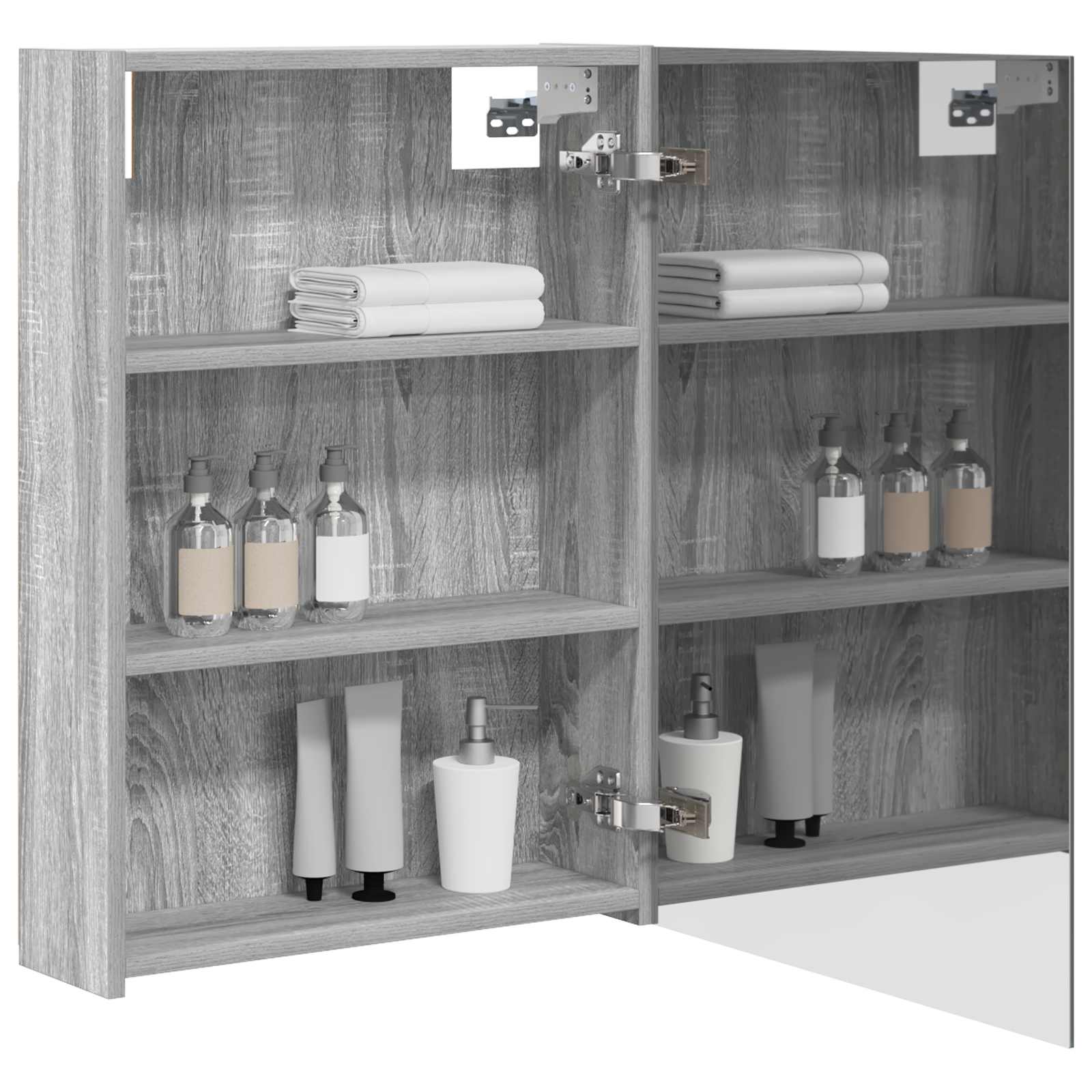 vidaXL Szafka z lustrem do łazienki Szary Sonoma 50 x 14,5 x 70 cm