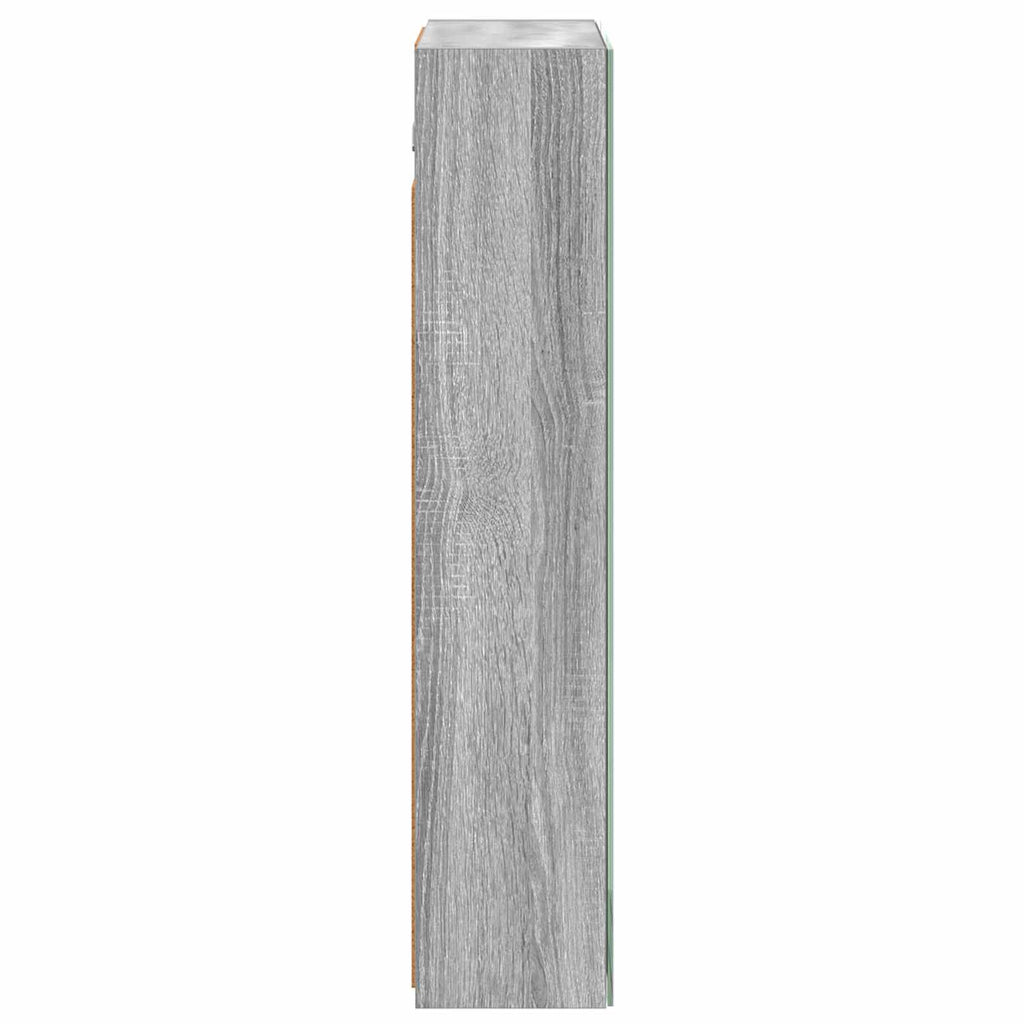 vidaXL Szafka z lustrem do łazienki Szary Sonoma 50 x 14,5 x 70 cm