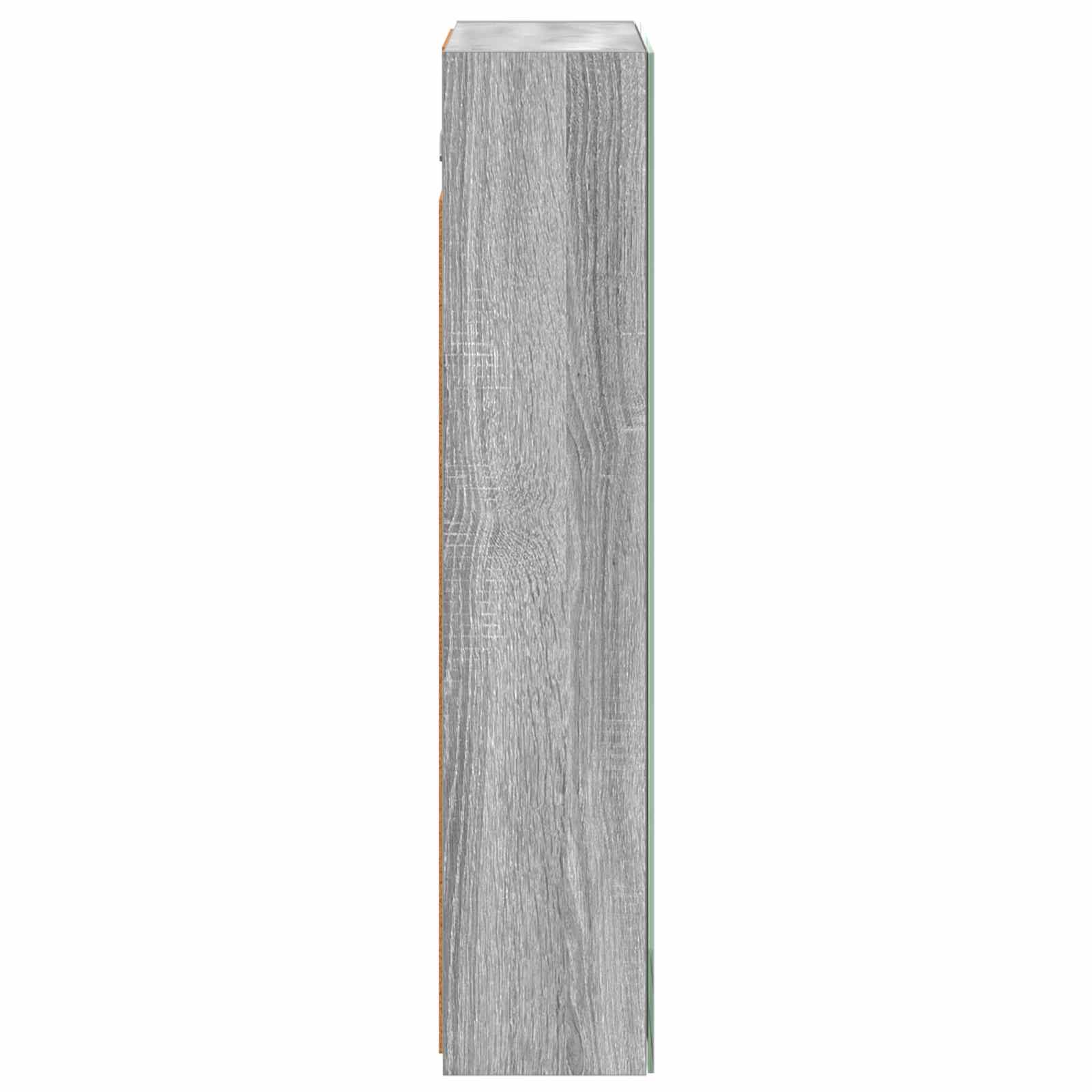 vidaXL Szafka z lustrem do łazienki Szary Sonoma 50 x 14,5 x 70 cm