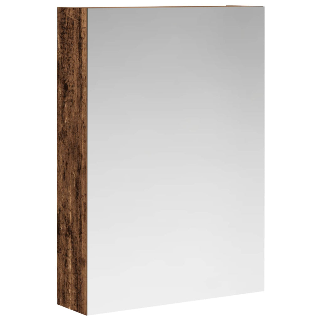 vidaXL Szafka z lustrem do łazienki Stare drewno 50 x 14,5 x 70 cm