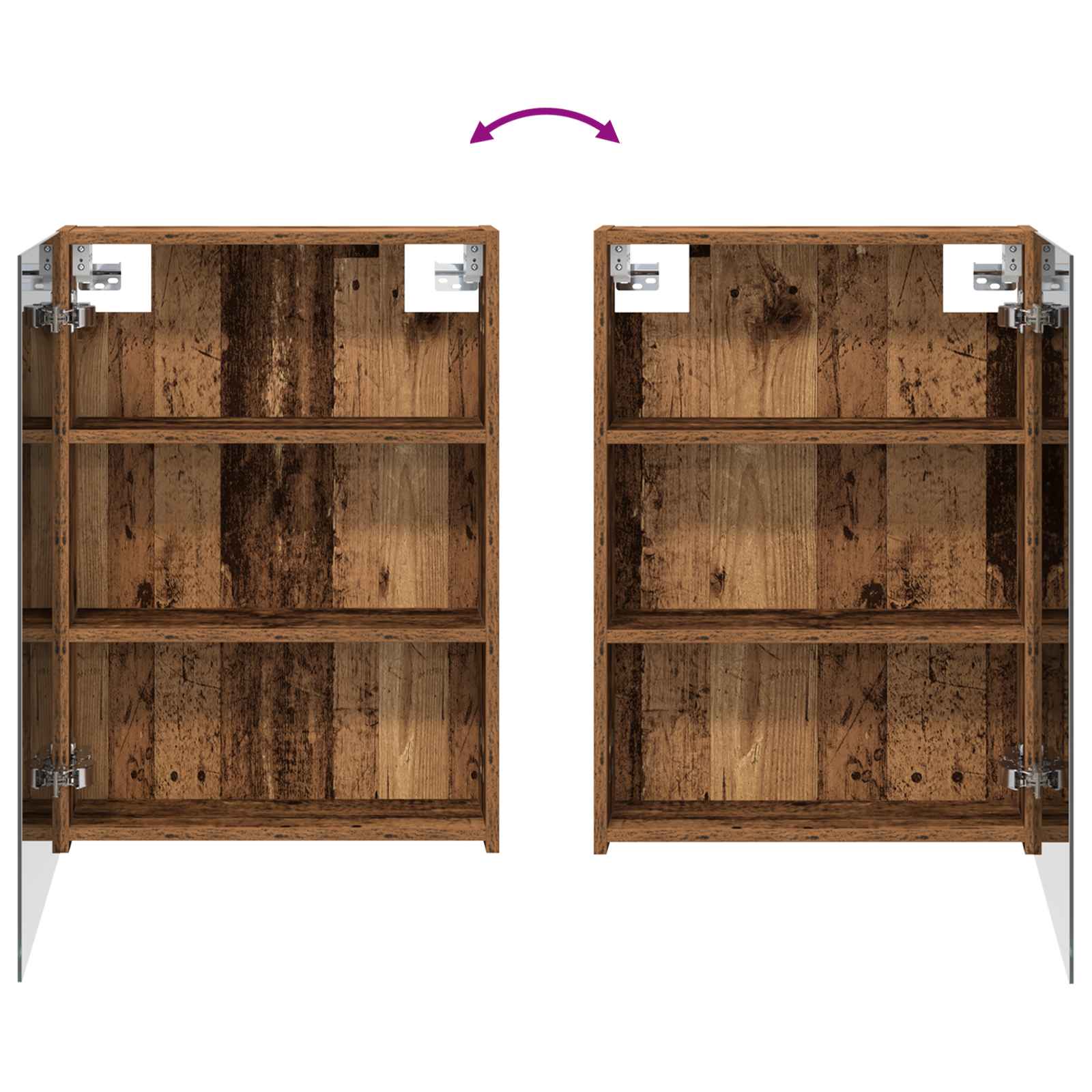 vidaXL Szafka z lustrem do łazienki Stare drewno 50 x 14,5 x 70 cm