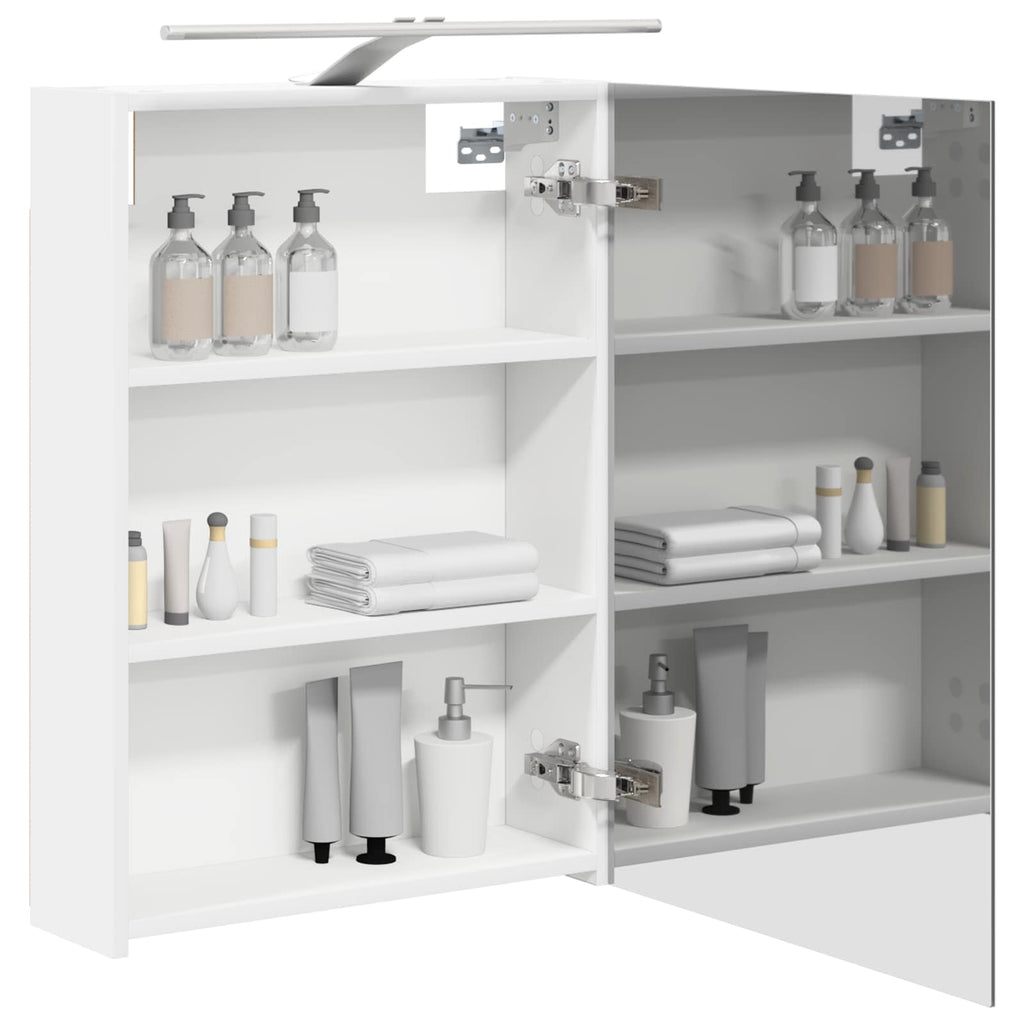 vidaXL Szafka z lustrem do łazienki z półką Biały 50 x 14,5 x 70 cm