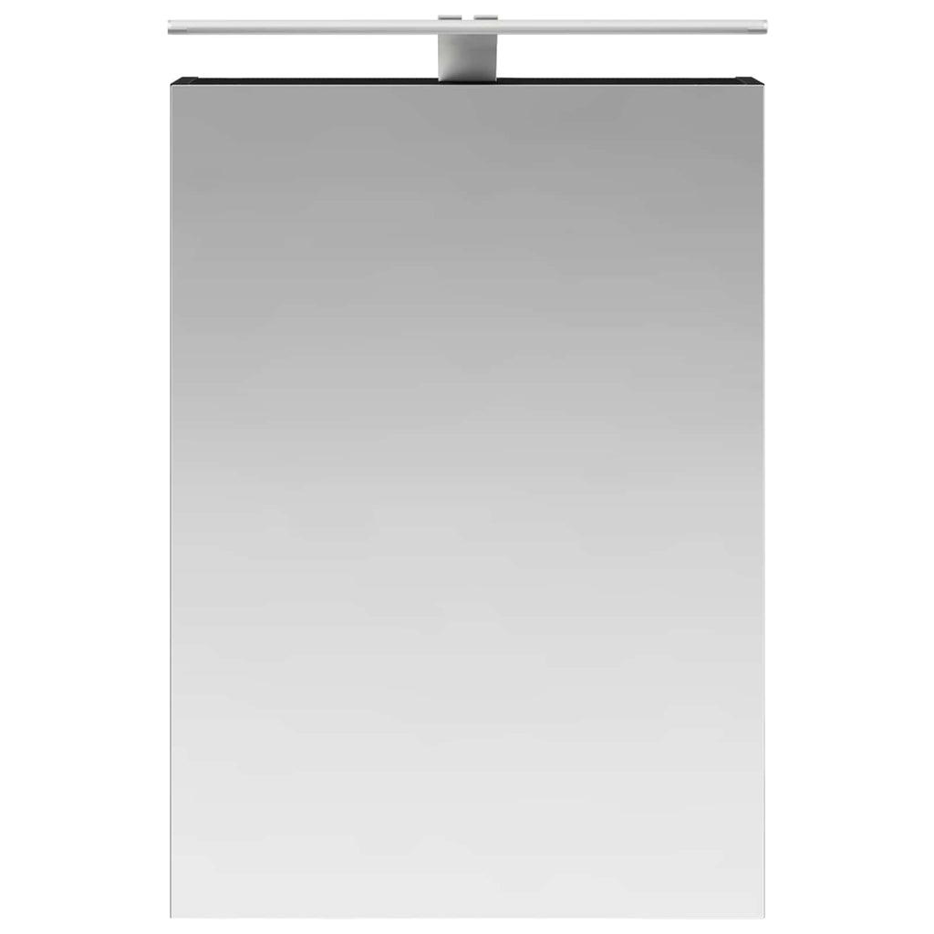 vidaXL Szafka z lustrem do łazienki Czarny Dąb 50 x 14,5 x 70 cm