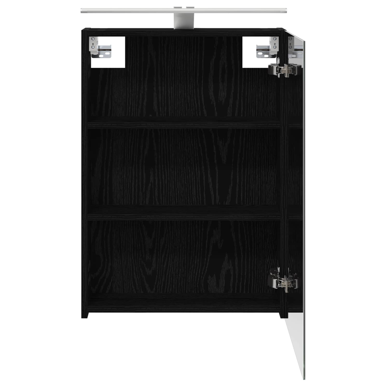 vidaXL Szafka z lustrem do łazienki Czarny Dąb 50 x 14,5 x 70 cm