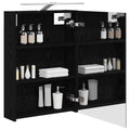 vidaXL Szafka z lustrem do łazienki Czarny Dąb 50 x 14,5 x 70 cm