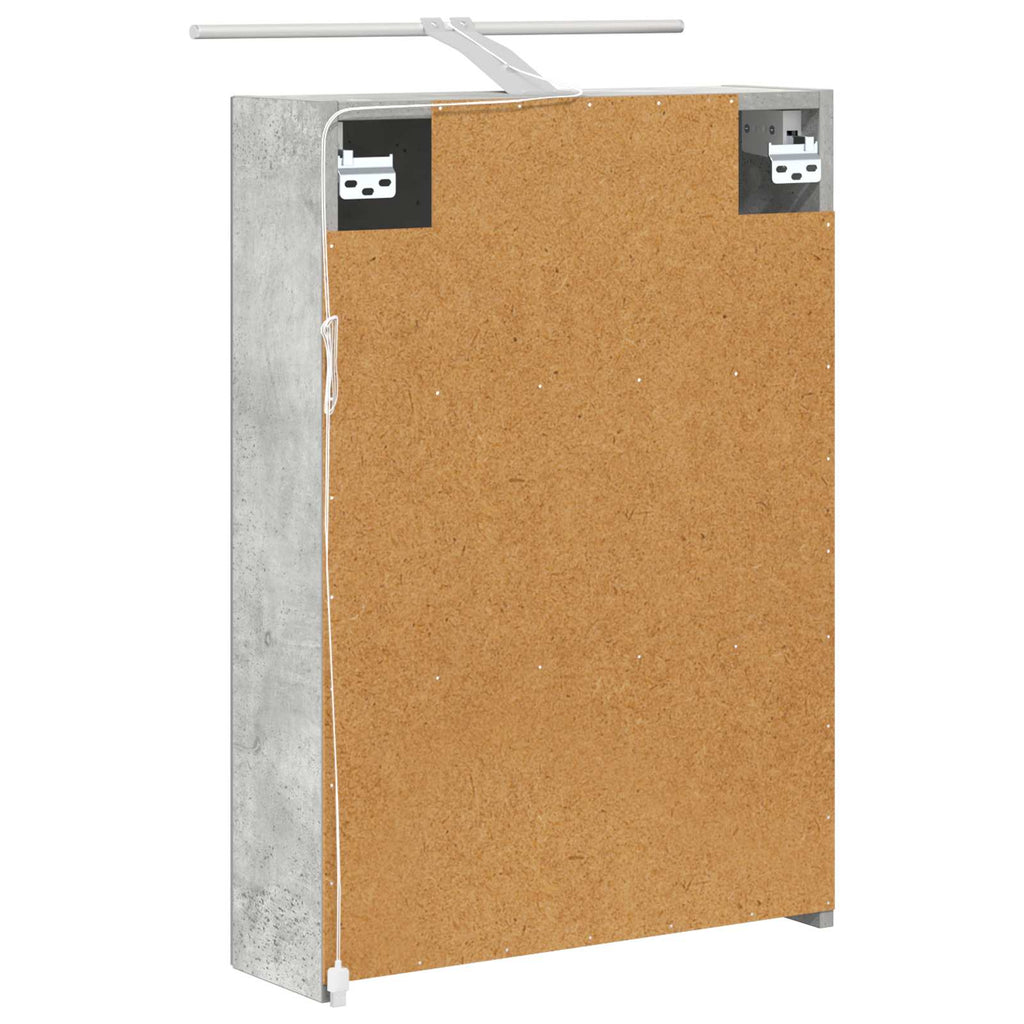 vidaXL Szafka z lustrem do łazienki Betonowy szary 50 x 14,5 x 70 cm