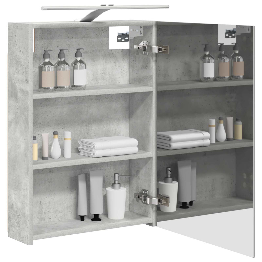 vidaXL Szafka z lustrem do łazienki Betonowy szary 50 x 14,5 x 70 cm