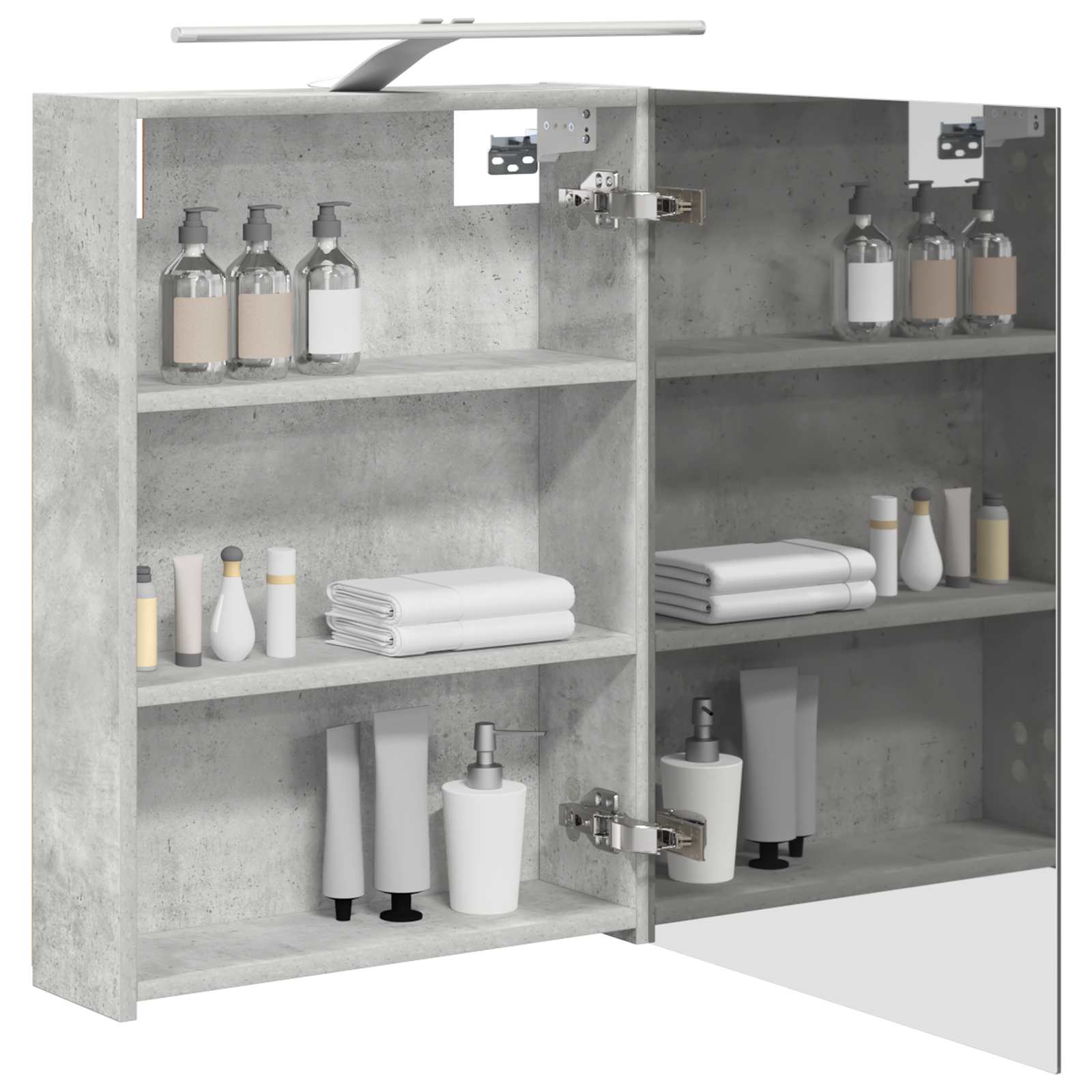 vidaXL Szafka z lustrem do łazienki Betonowy szary 50 x 14,5 x 70 cm