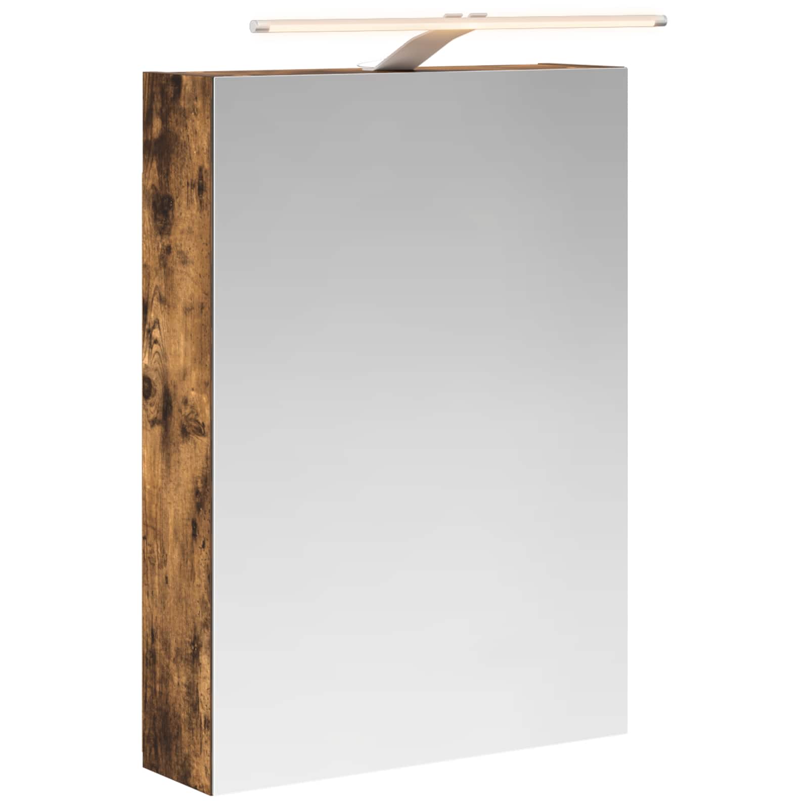 vidaXL Szafka z lustrem do łazienki Dąb wędzony 50 x 14,5 x 70 cm