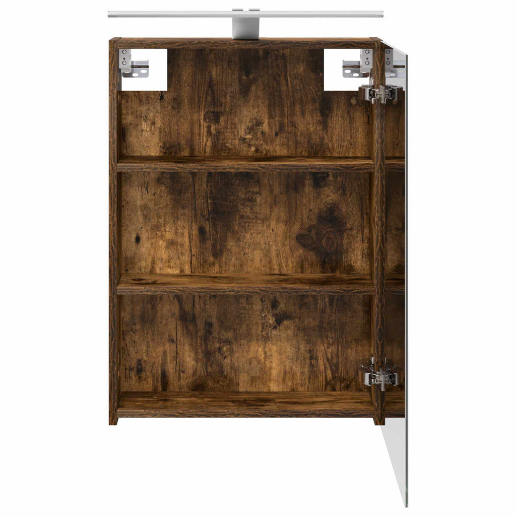 vidaXL Szafka z lustrem do łazienki Dąb wędzony 50 x 14,5 x 70 cm