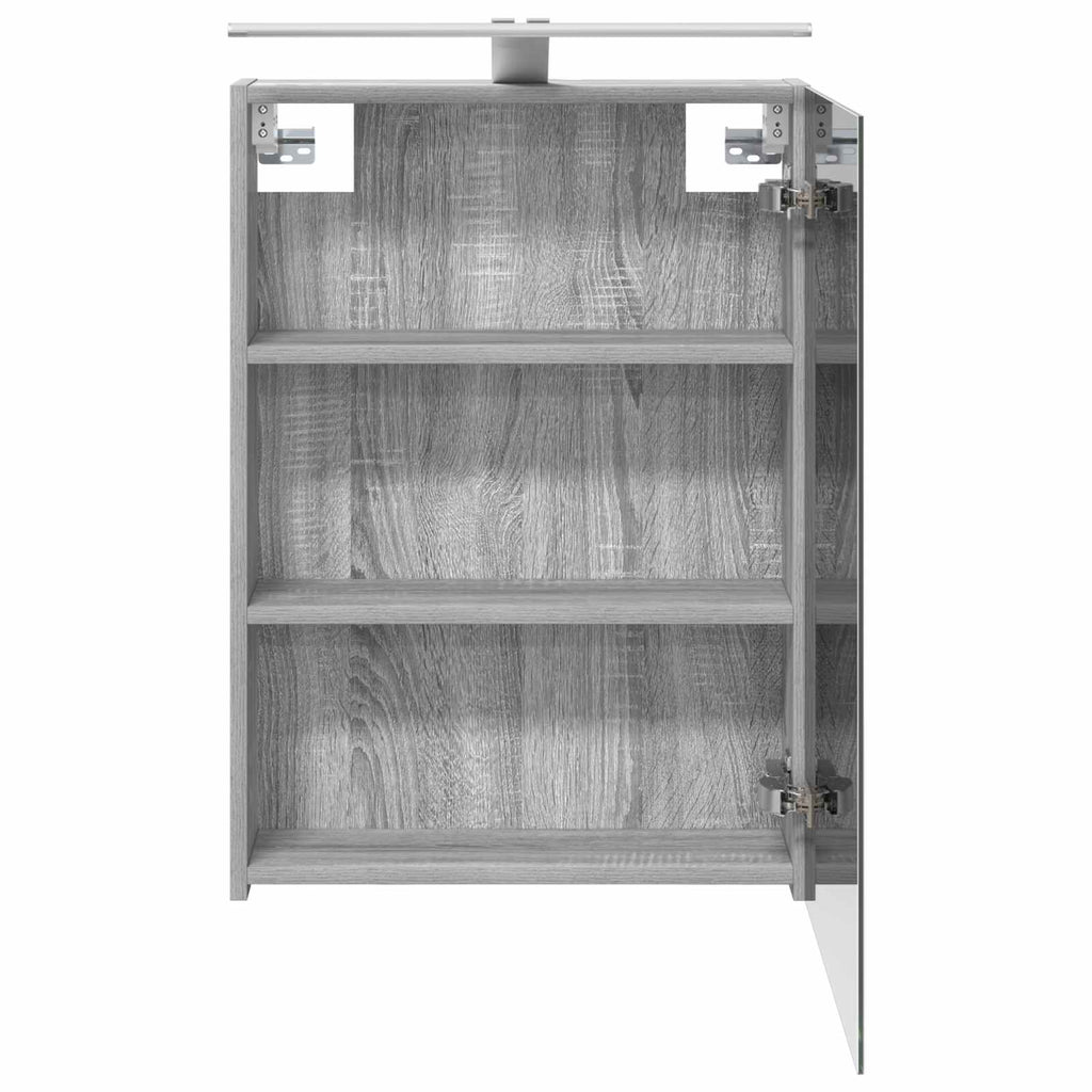 vidaXL Szafka z lustrem do łazienki Szary Sonoma 50 x 14,5 x 70 cm