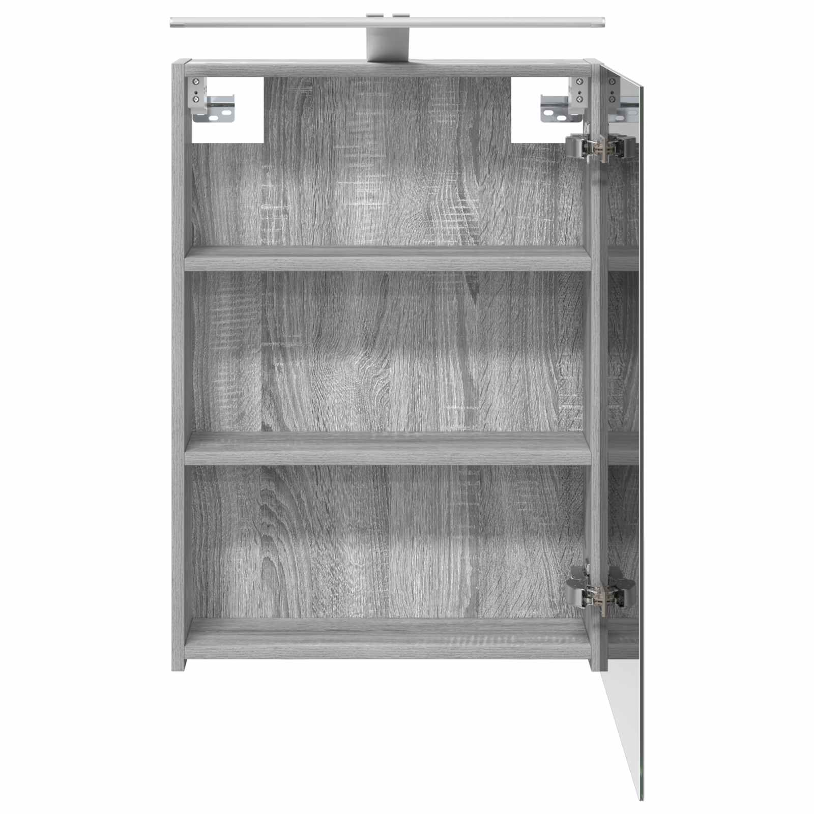 vidaXL Szafka z lustrem do łazienki Szary Sonoma 50 x 14,5 x 70 cm