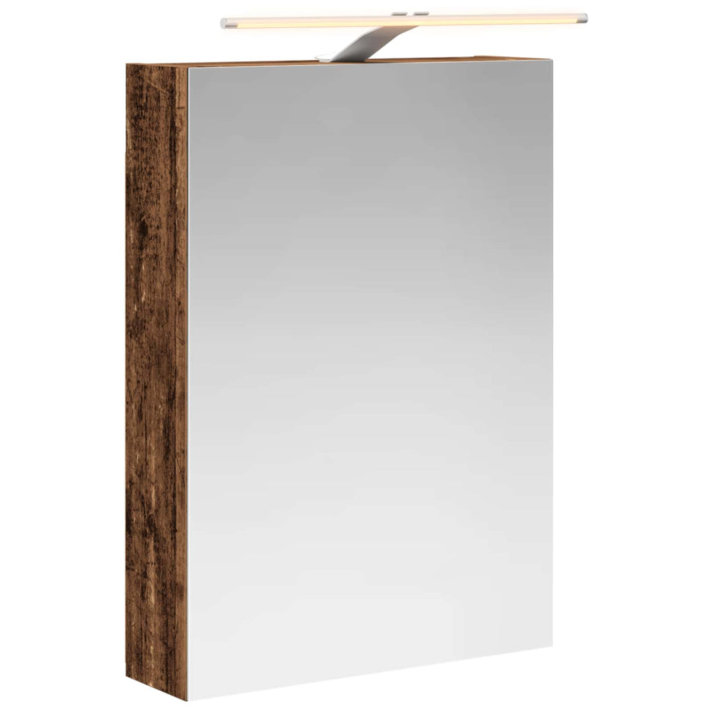 vidaXL Szafka z lustrem do łazienki Stare drewno 50 x 14,5 x 70 cm
