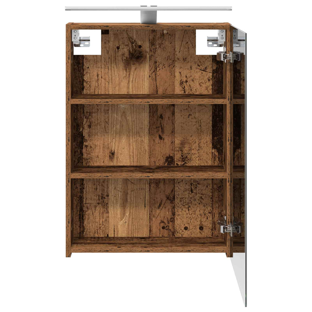 vidaXL Szafka z lustrem do łazienki Stare drewno 50 x 14,5 x 70 cm