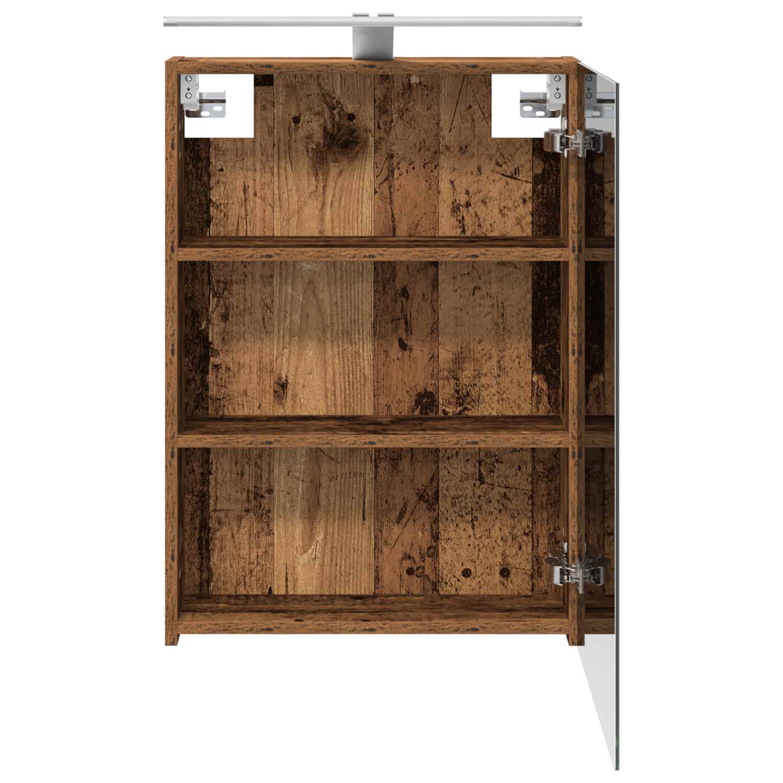 vidaXL Szafka z lustrem do łazienki Stare drewno 50 x 14,5 x 70 cm