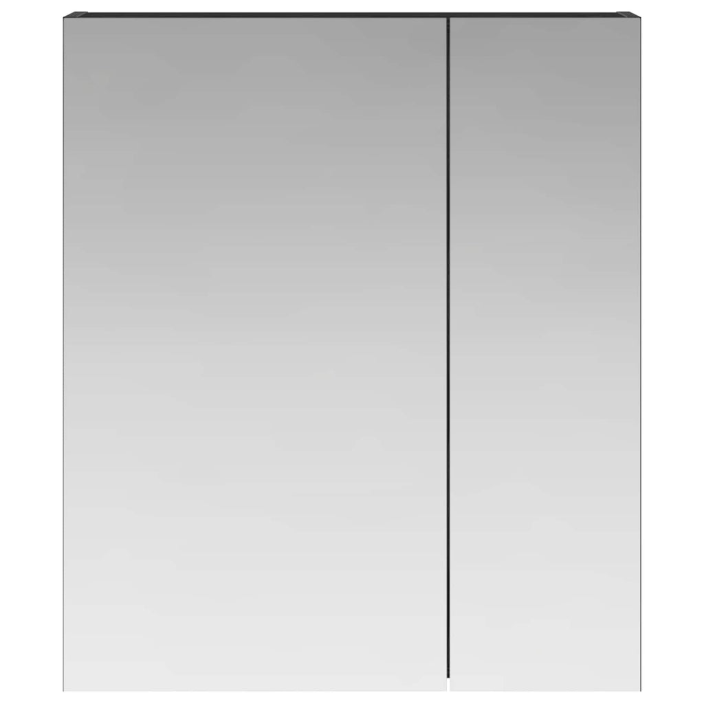 vidaXL Szafka z lustrem do łazienki Czarny Dąb 60 x 14,5 x 70 cm