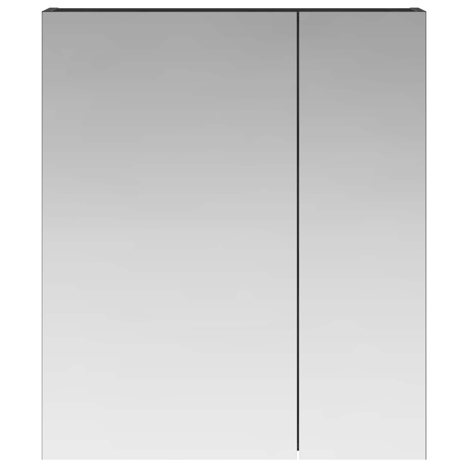 vidaXL Szafka z lustrem do łazienki Czarny Dąb 60 x 14,5 x 70 cm