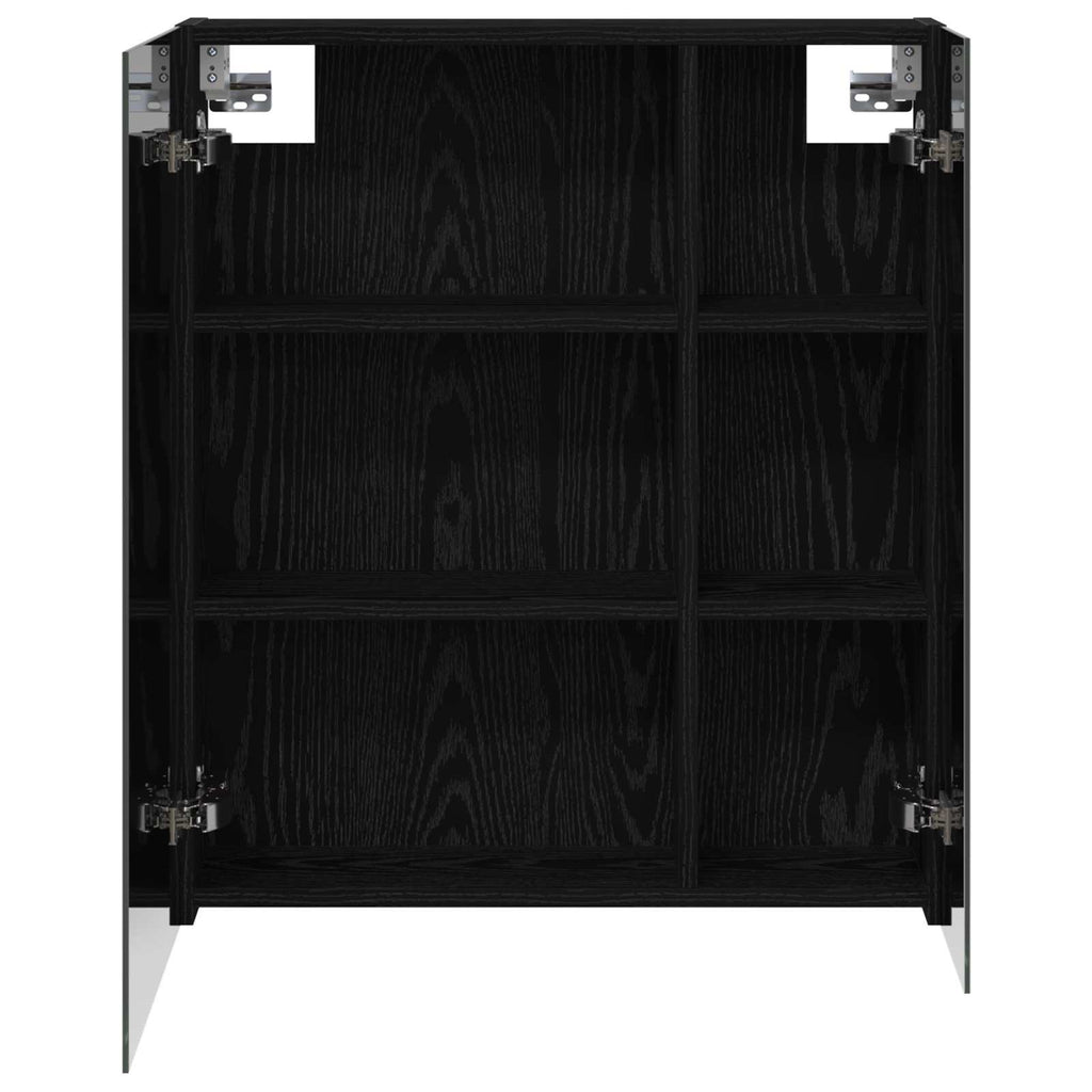 vidaXL Szafka z lustrem do łazienki Czarny Dąb 60 x 14,5 x 70 cm
