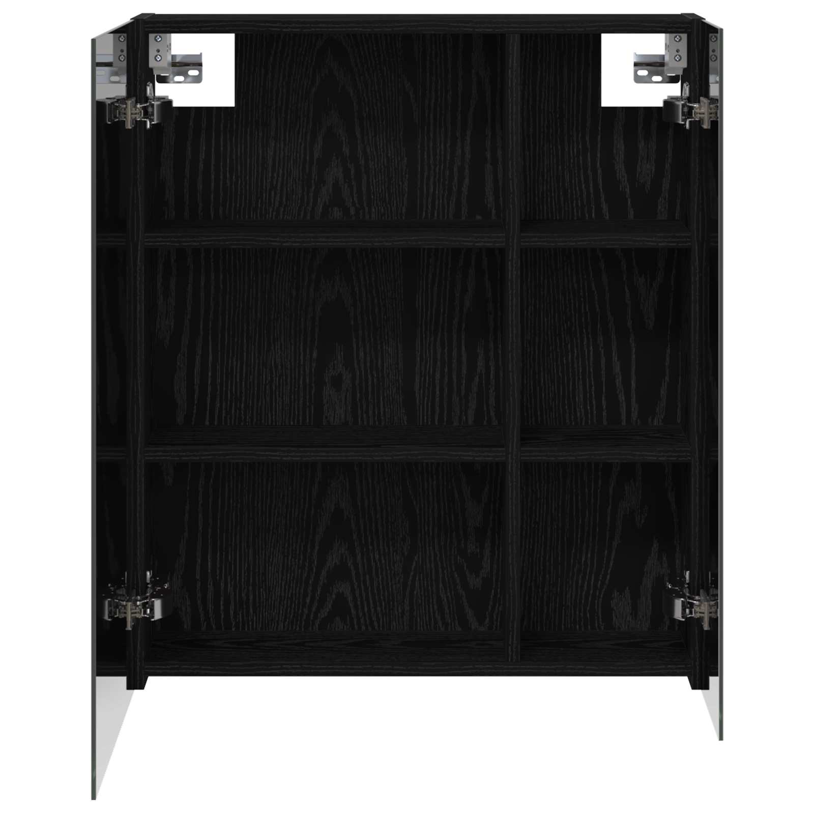 vidaXL Szafka z lustrem do łazienki Czarny Dąb 60 x 14,5 x 70 cm