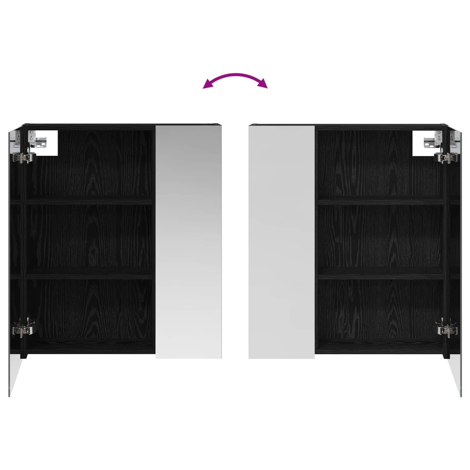 vidaXL Szafka z lustrem do łazienki Czarny Dąb 60 x 14,5 x 70 cm