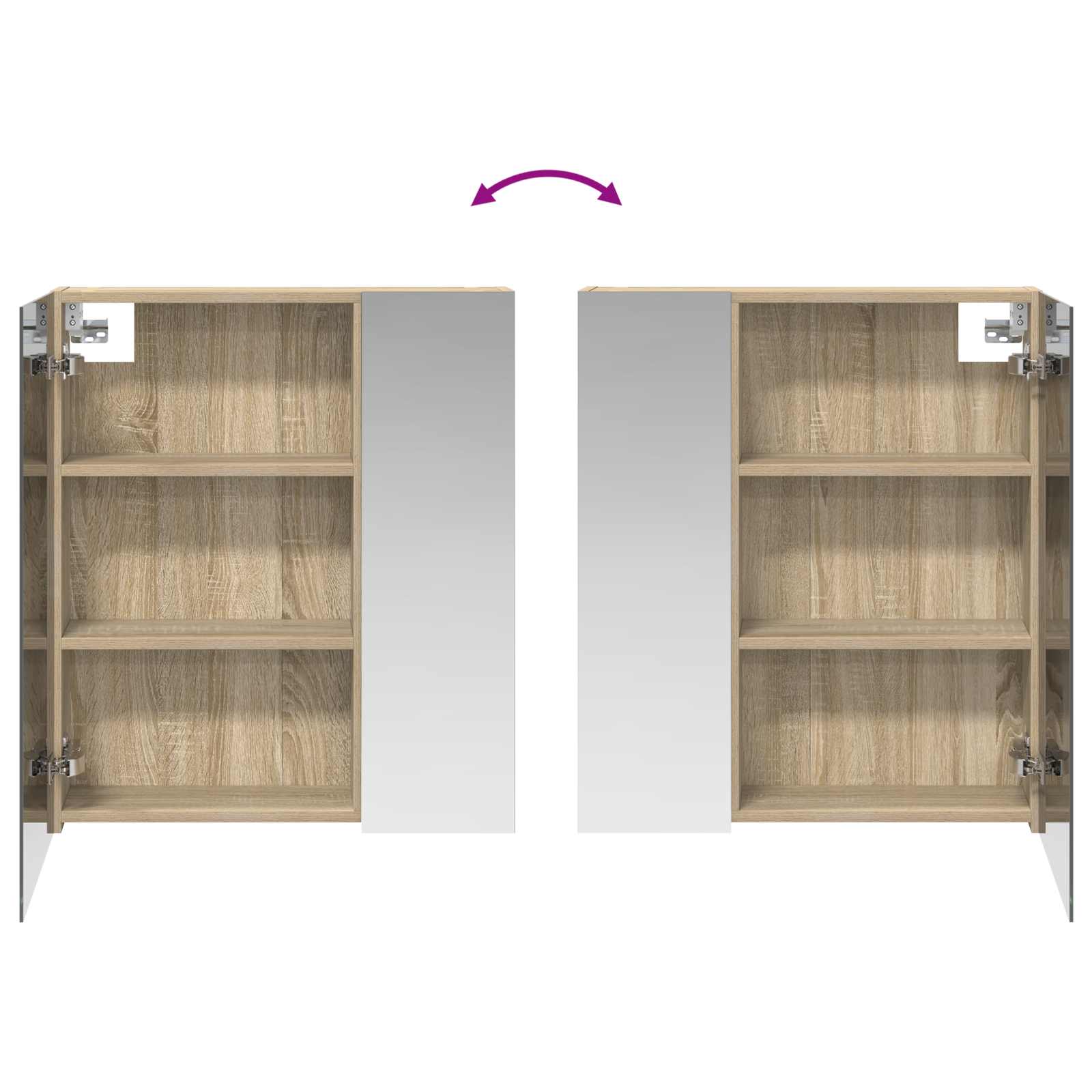 vidaXL Szafka z lustrem do łazienki Dąb Sonoma 60 x 14,5 x 70 cm