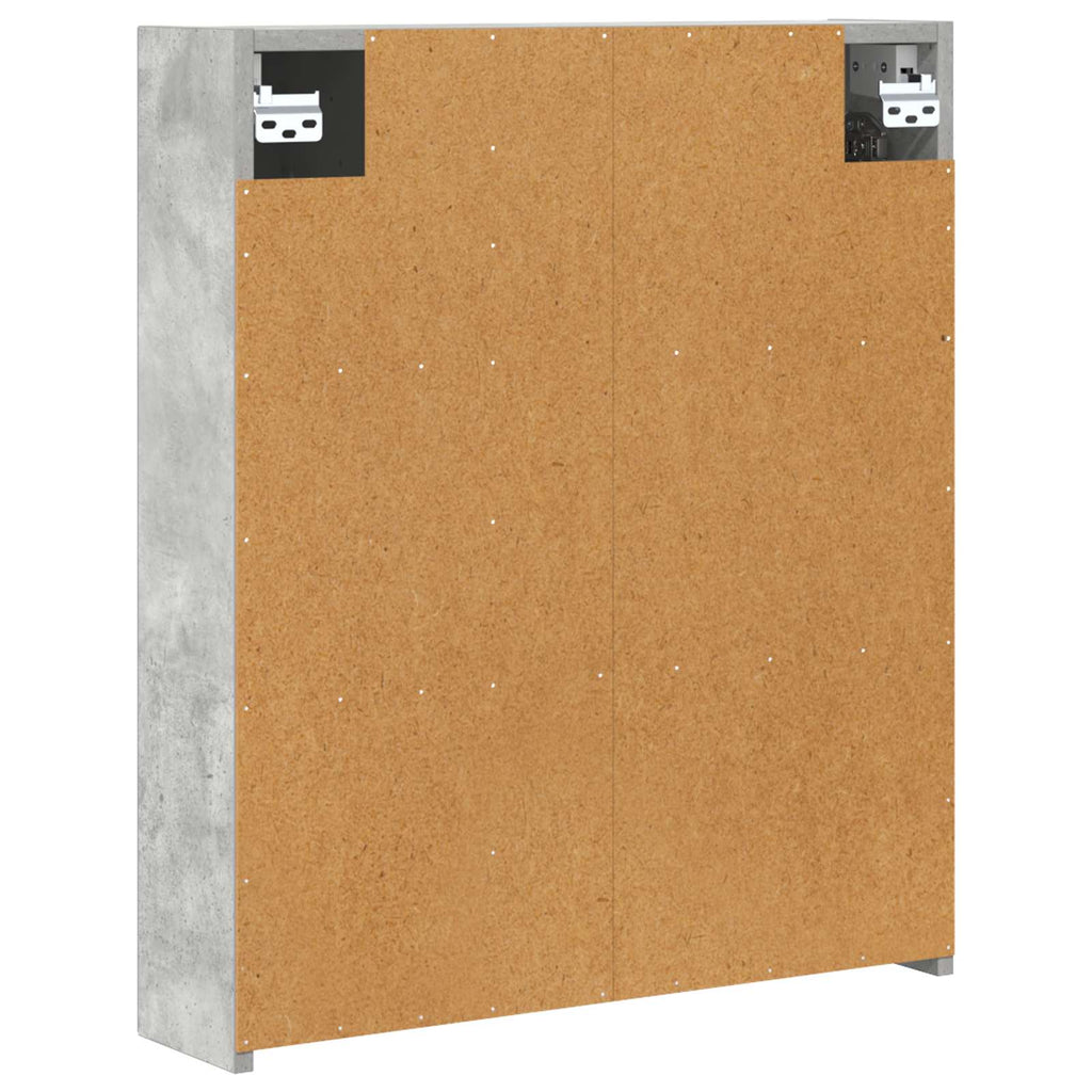 vidaXL Szafka z lustrem do łazienki Betonowy szary 60 x 14,5 x 70 cm