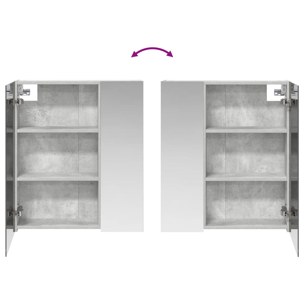 vidaXL Szafka z lustrem do łazienki Betonowy szary 60 x 14,5 x 70 cm
