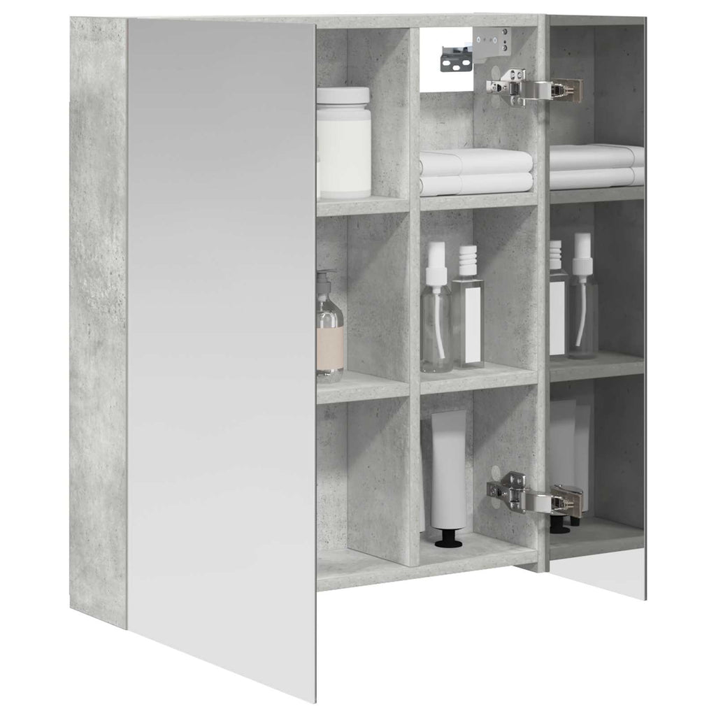 vidaXL Szafka z lustrem do łazienki Betonowy szary 60 x 14,5 x 70 cm