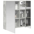 vidaXL Szafka z lustrem do łazienki Betonowy szary 60 x 14,5 x 70 cm