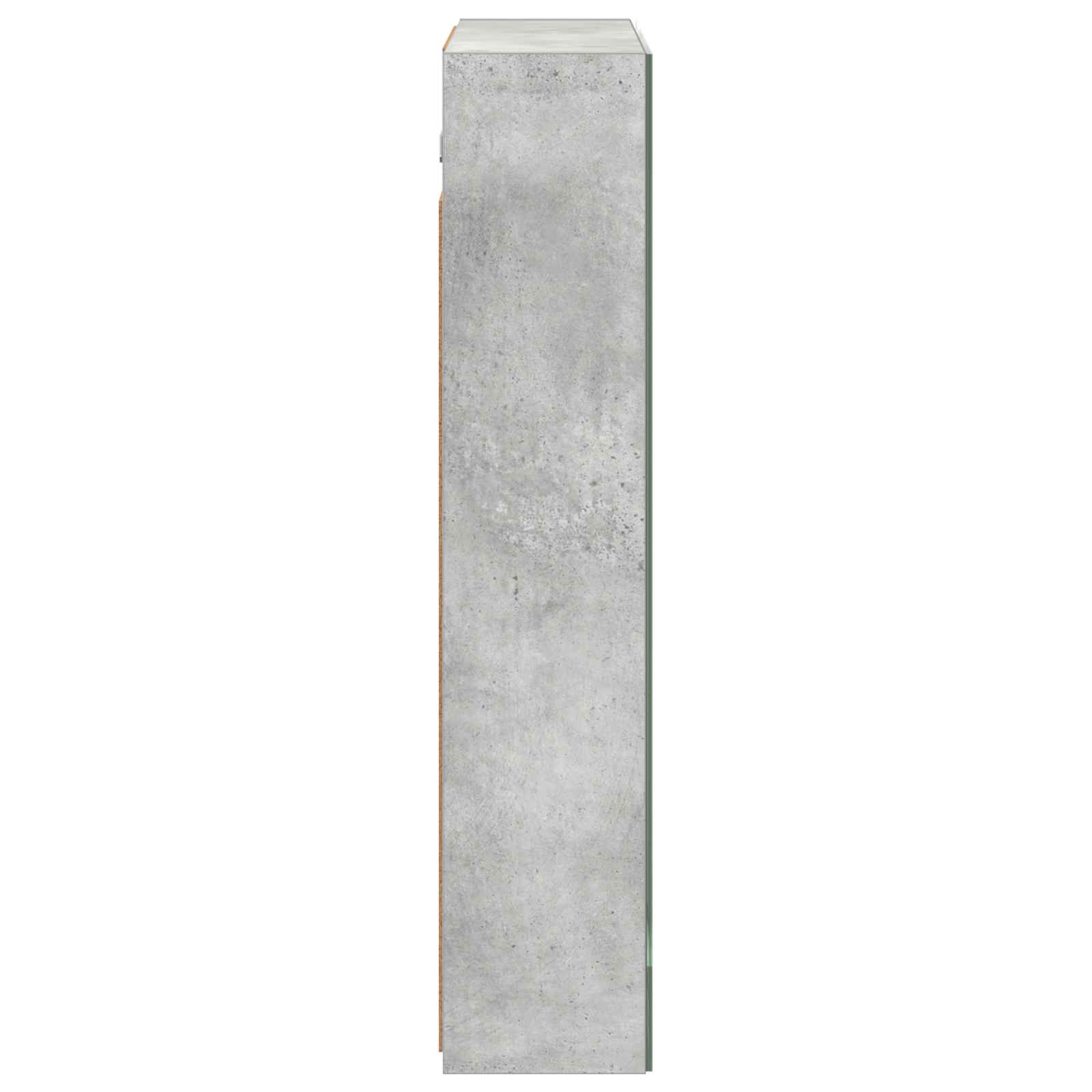 vidaXL Szafka z lustrem do łazienki Betonowy szary 60 x 14,5 x 70 cm