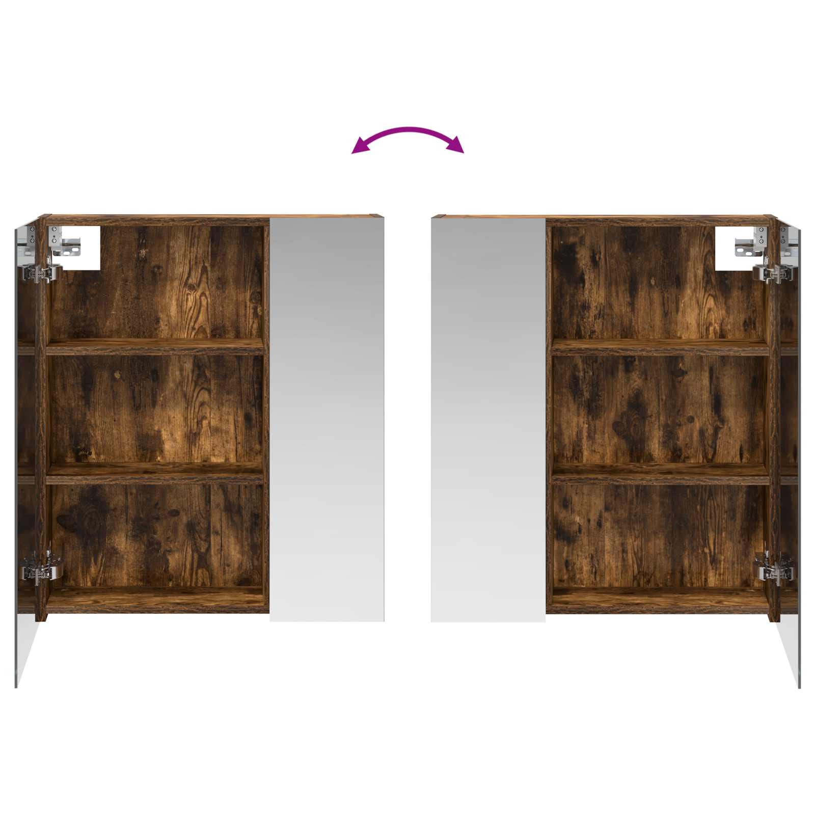 vidaXL Szafka z lustrem do łazienki Dąb wędzony 60 x 14,5 x 70 cm