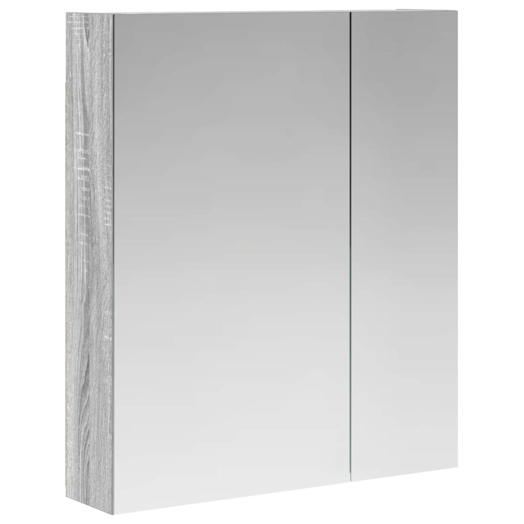 vidaXL Szafka z lustrem do łazienki Szary Sonoma 60 x 14,5 x 70 cm