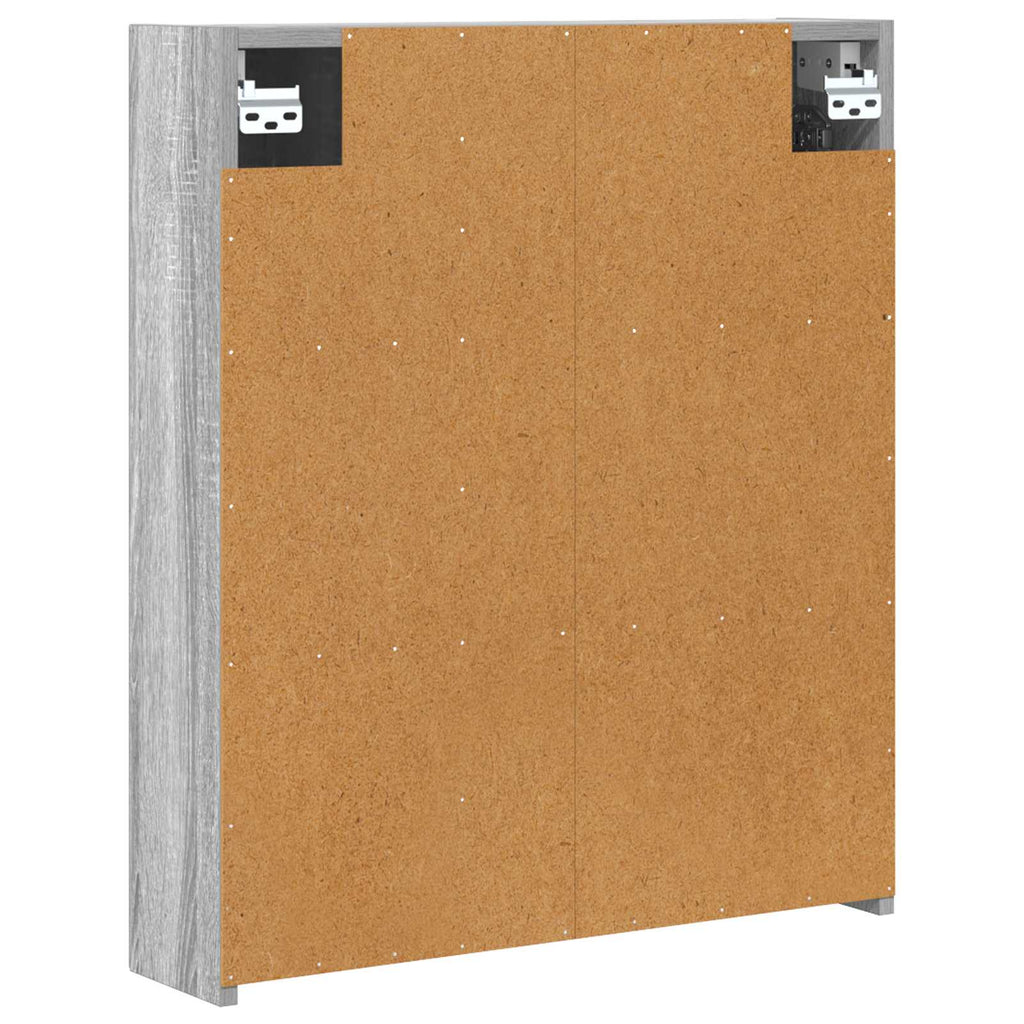 vidaXL Szafka z lustrem do łazienki Szary Sonoma 60 x 14,5 x 70 cm