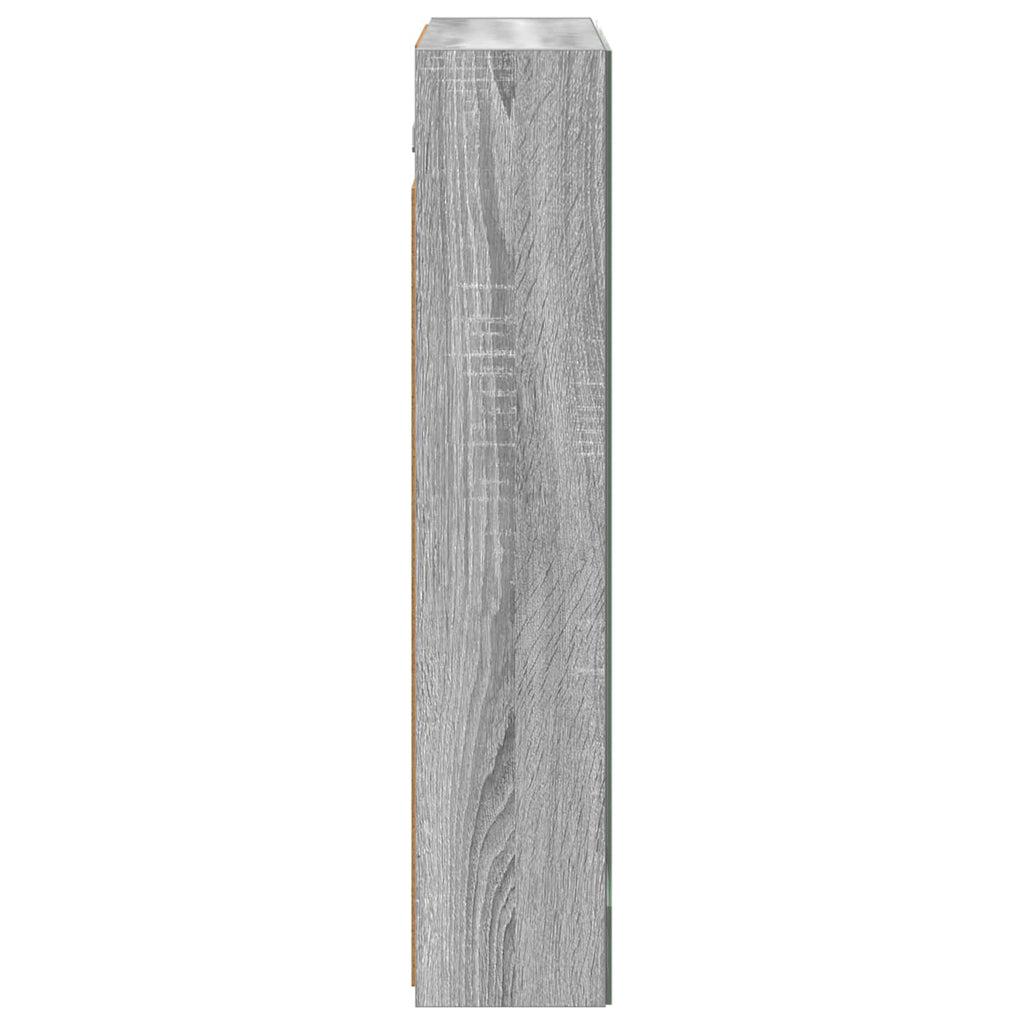 vidaXL Szafka z lustrem do łazienki Szary Sonoma 60 x 14,5 x 70 cm