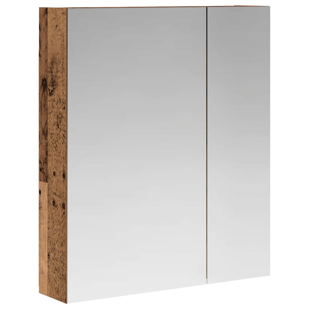 vidaXL Szafka z lustrem do łazienki Stare drewno 60 x 14,5 x 70 cm