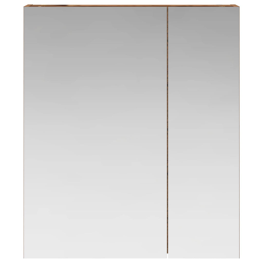 vidaXL Szafka z lustrem do łazienki Stare drewno 60 x 14,5 x 70 cm