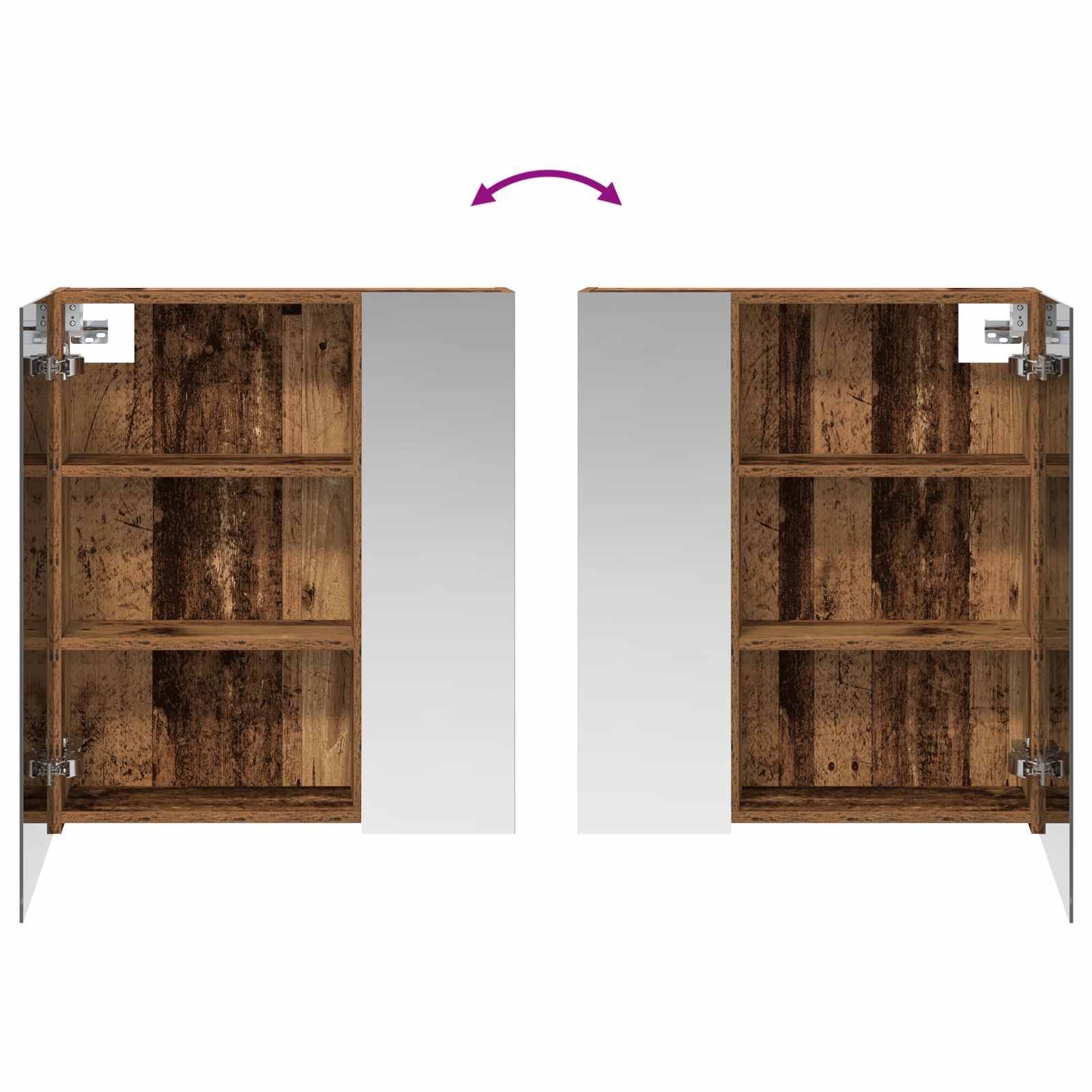 vidaXL Szafka z lustrem do łazienki Stare drewno 60 x 14,5 x 70 cm