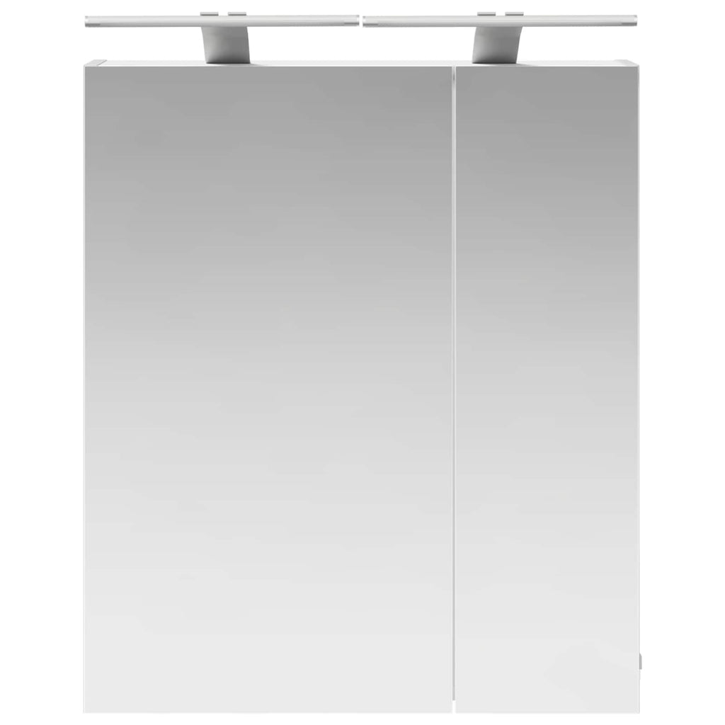 vidaXL Szafka z lustrem do łazienki z półką Biały 60 x 14,5 x 70 cm