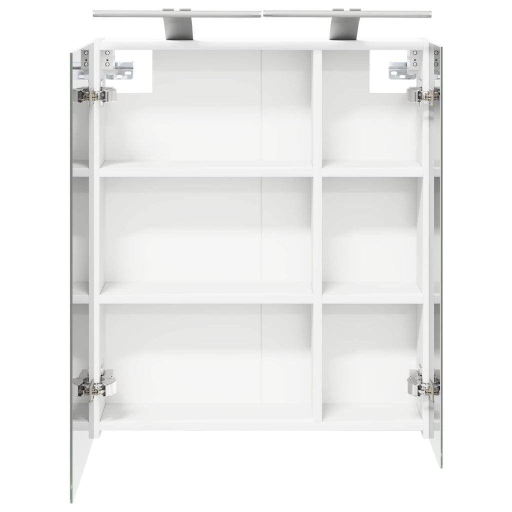 vidaXL Szafka z lustrem do łazienki z półką Biały 60 x 14,5 x 70 cm