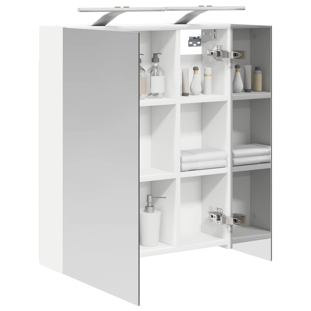 vidaXL Szafka z lustrem do łazienki z półką Biały 60 x 14,5 x 70 cm