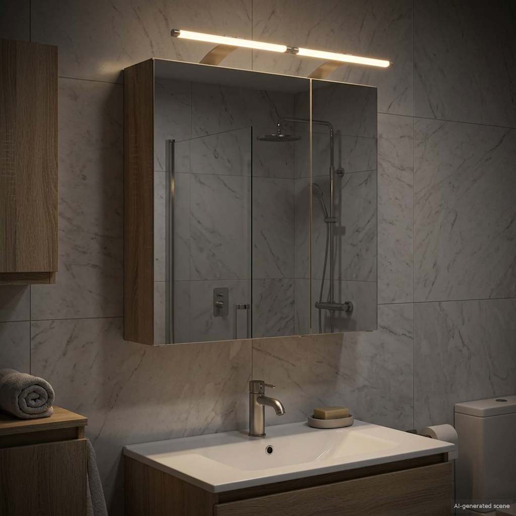 vidaXL Szafka z lustrem do łazienki Dąb Sonoma 60 x 14,5 x 70 cm