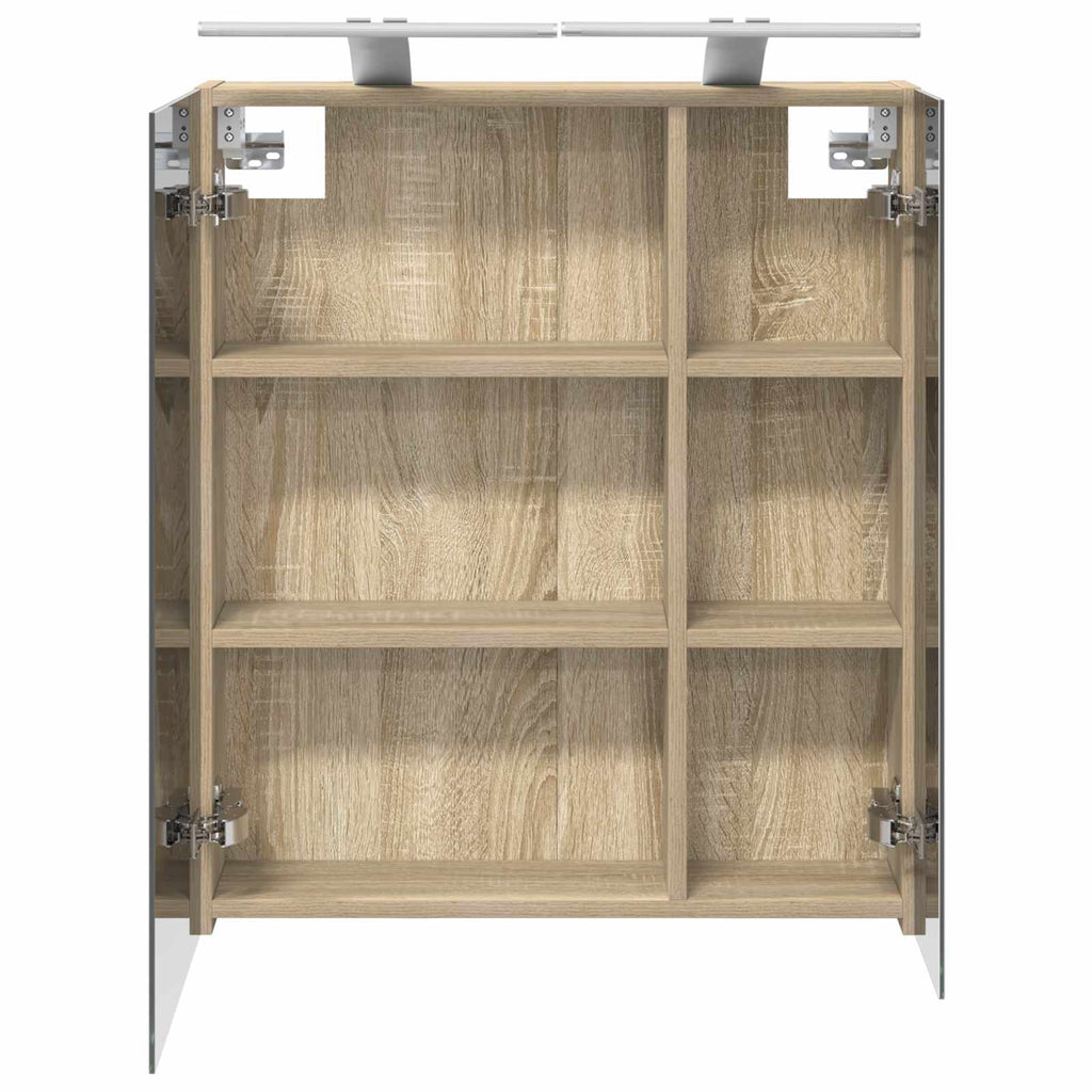 vidaXL Szafka z lustrem do łazienki Dąb Sonoma 60 x 14,5 x 70 cm