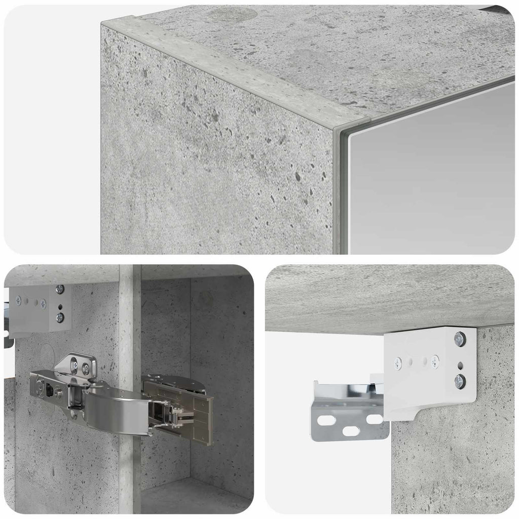vidaXL Szafka z lustrem do łazienki Betonowy szary 60 x 14,5 x 70 cm