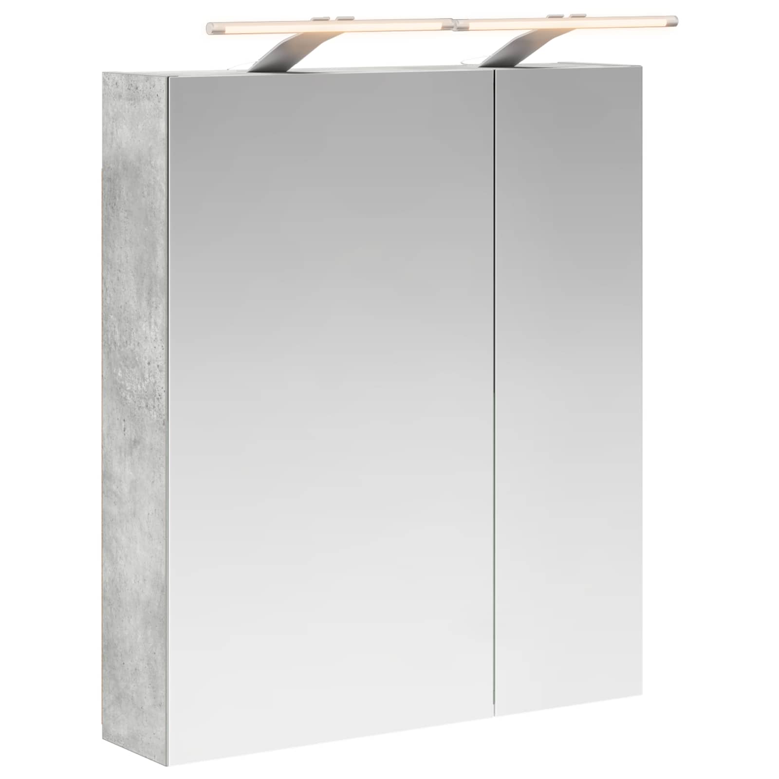 vidaXL Szafka z lustrem do łazienki Betonowy szary 60 x 14,5 x 70 cm
