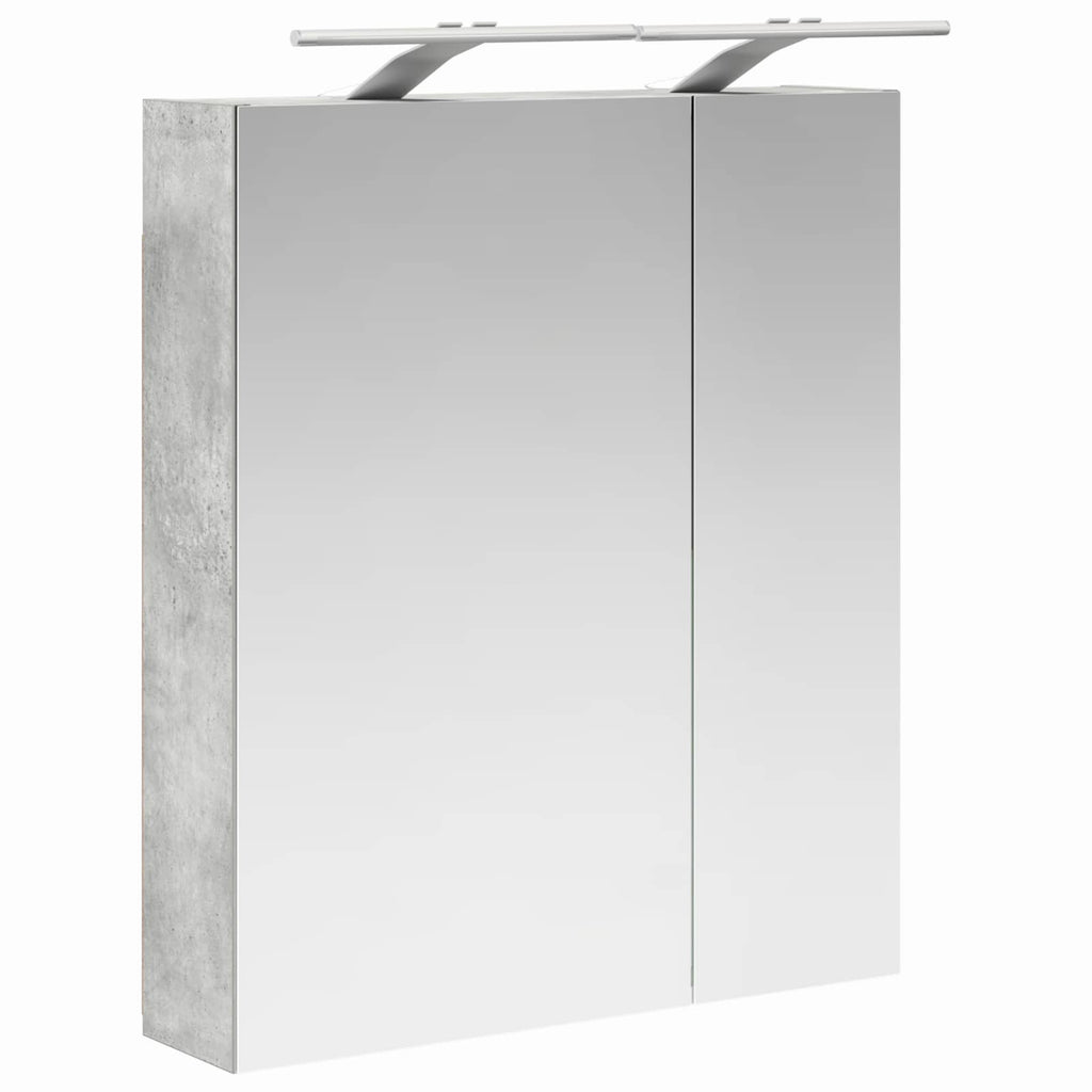 vidaXL Szafka z lustrem do łazienki Betonowy szary 60 x 14,5 x 70 cm