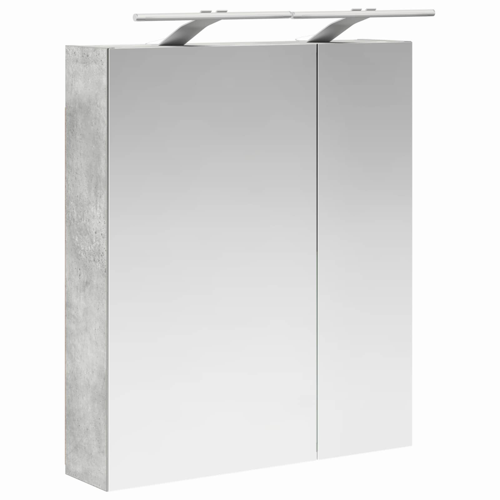 vidaXL Szafka z lustrem do łazienki Betonowy szary 60 x 14,5 x 70 cm